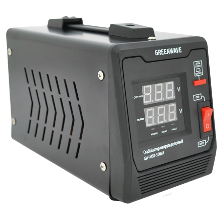 Стабілізатор напруги релейний 1xShuko, DC140-260V, AC220, BOX, Q Green Wave Mauser 500VA (350Вт)