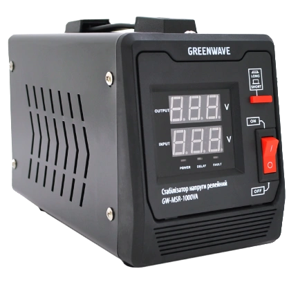 Стабілізатор напруги релейний 1xShuko, DC140-260V, AC220±8%, BOX Green Wave Mauser 1000VA (700Вт)
