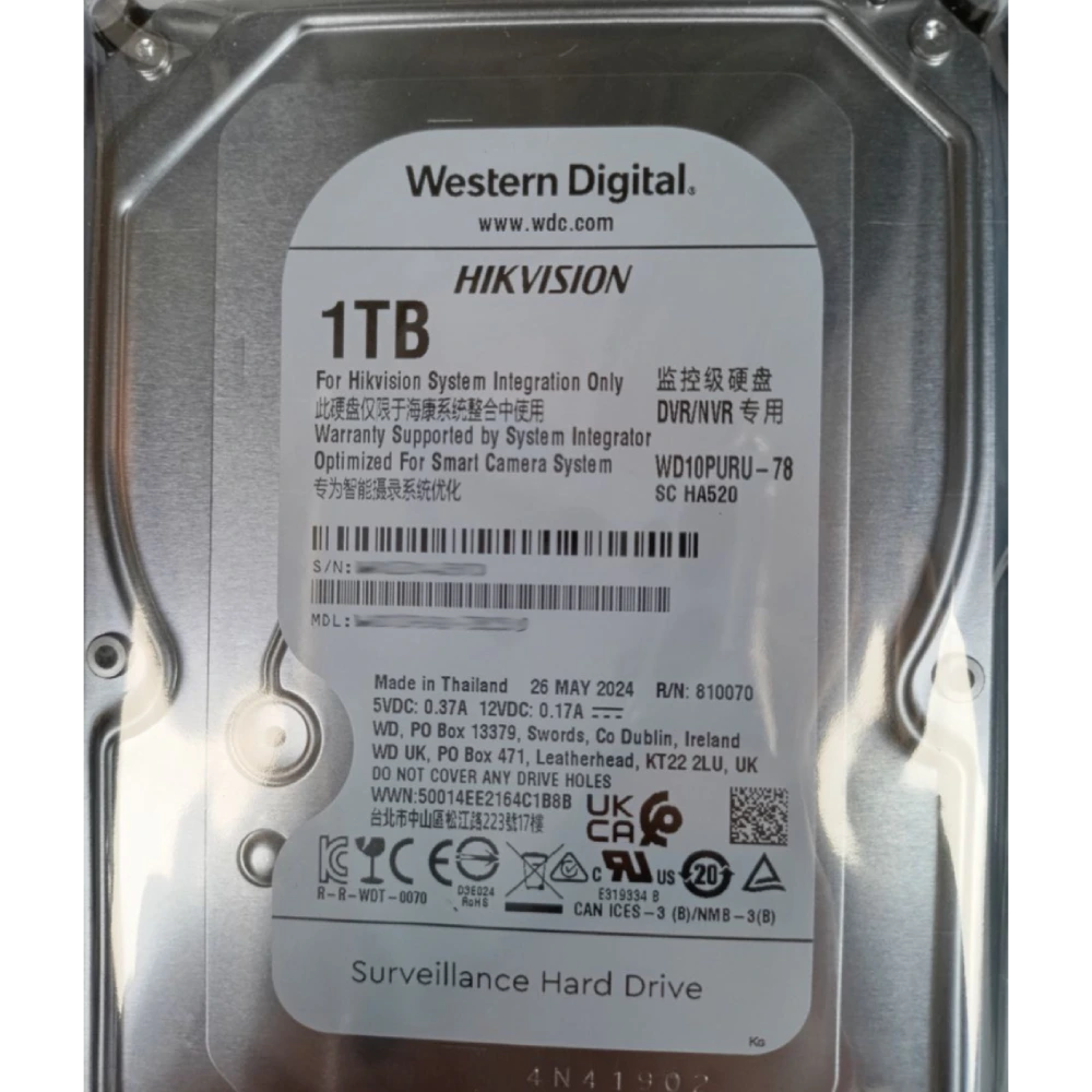 Жорсткий диск внутрішній Western Digital WD10PURU-78 1Тб Жорсткий диск внутрішній Western Digital WD10PURU-78 1Тб
