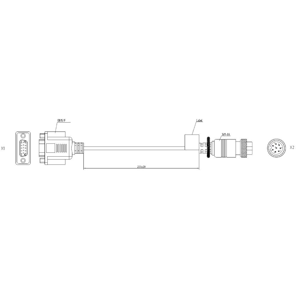 Кабель AE-MC9294-0.2(16M8A to DB15/F)