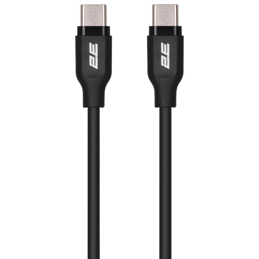 Кабель заряджання/синхронізації 1м 60Вт чорний 2E Type-C Glow USB-C  USB-C