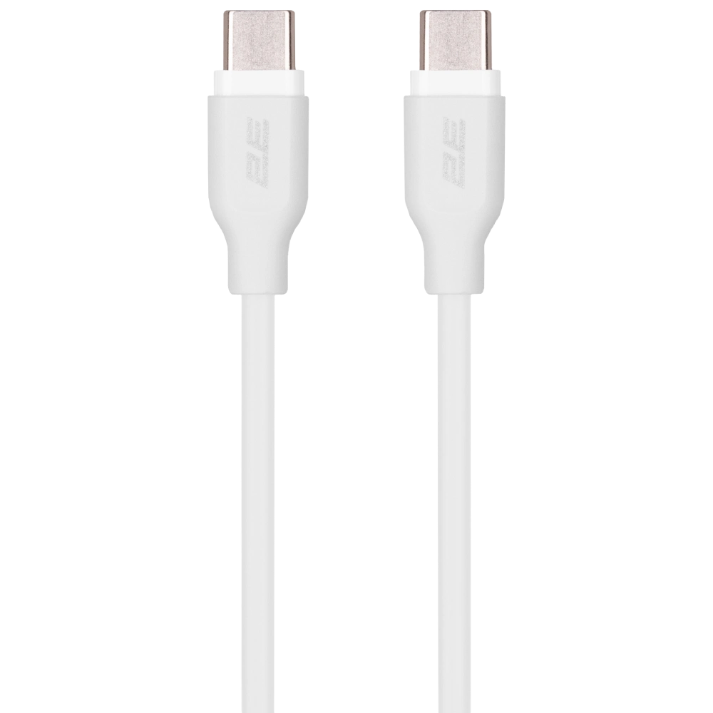 Кабель заряджання/синхронізації 1м 60Вт білий 2E Type-C Glow USB-C  USB-C
