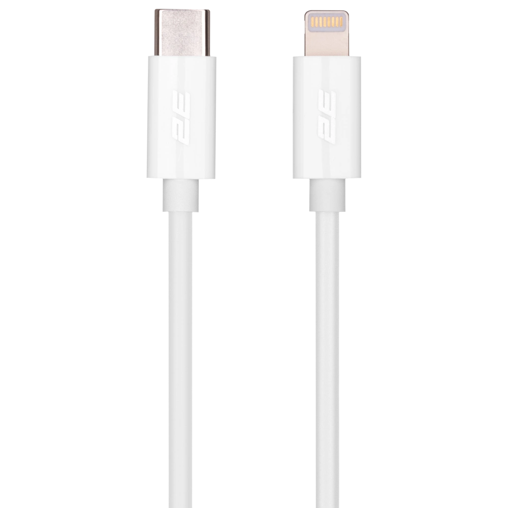 Кабель заряджання/синхронізації 1м білий 2E Type-C GlowUSB-C  Lightning