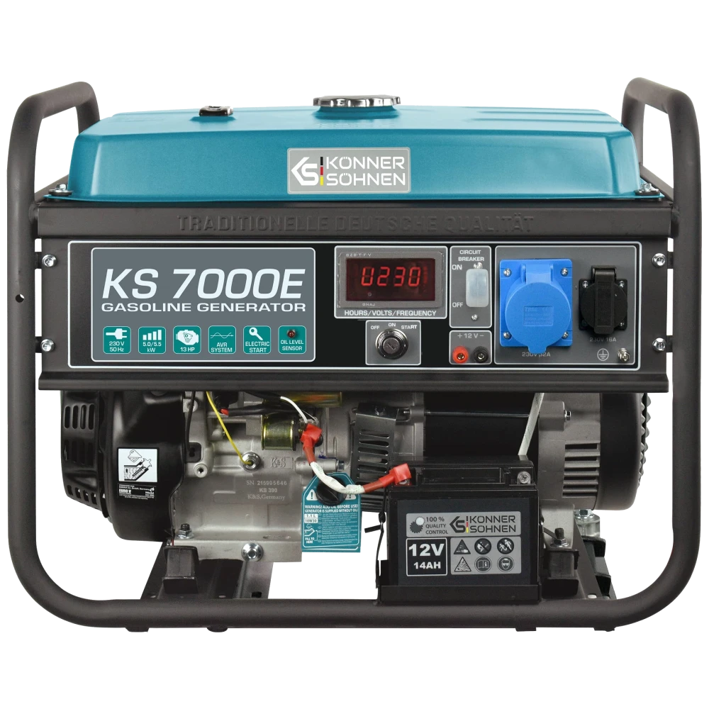 Генератор бензиновий KonnerSohnen KS 7000E 5.5кВт 230В электростартер