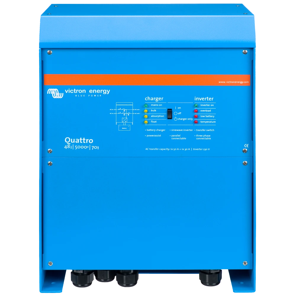 Інвертор VictronEnergy Quattro 48/5000/70-100/100 однофазный чистая синусоида Інвертор VictronEnergy Quattro 48/5000/70-100/100 однофазный чистая синусоида