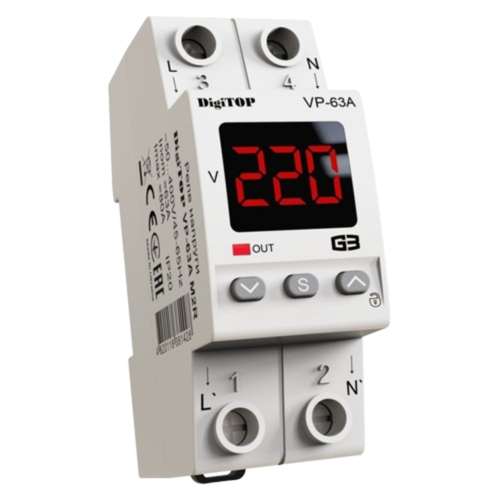Реле напруги DigiTOP VP-63A M2R Реле напруги DigiTOP VP-63A M2R