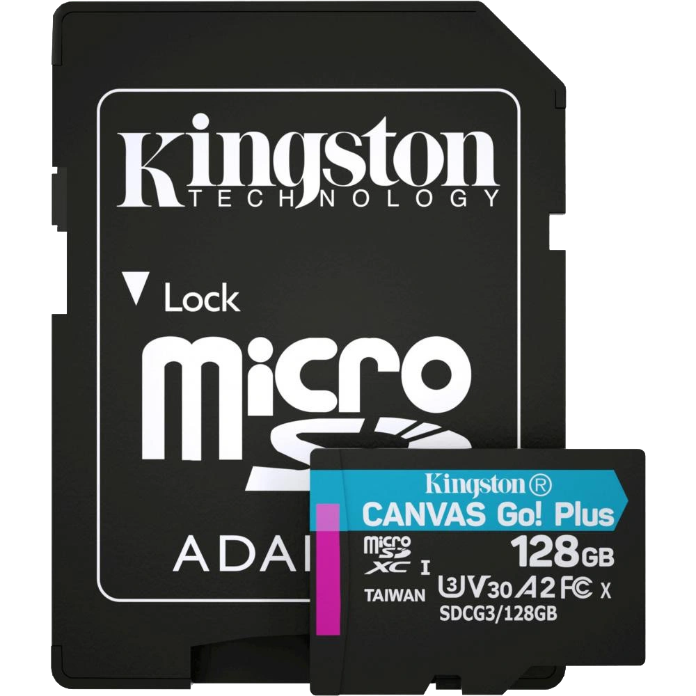 Модуль флеш-памяті Kingston 128GB microSDXC A2 U3 V30 + ADP Модуль флеш-памяті Kingston 128GB microSDXC A2 U3 V30 + ADP