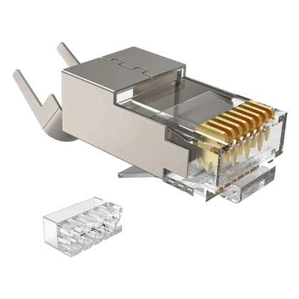 Коннектор со вставкой Kingda RJ45 STP кат. 6A/8, 50μ, 1.45 мм Коннектор со вставкой Kingda RJ45 STP кат. 6A/8, 50μ, 1.45 мм