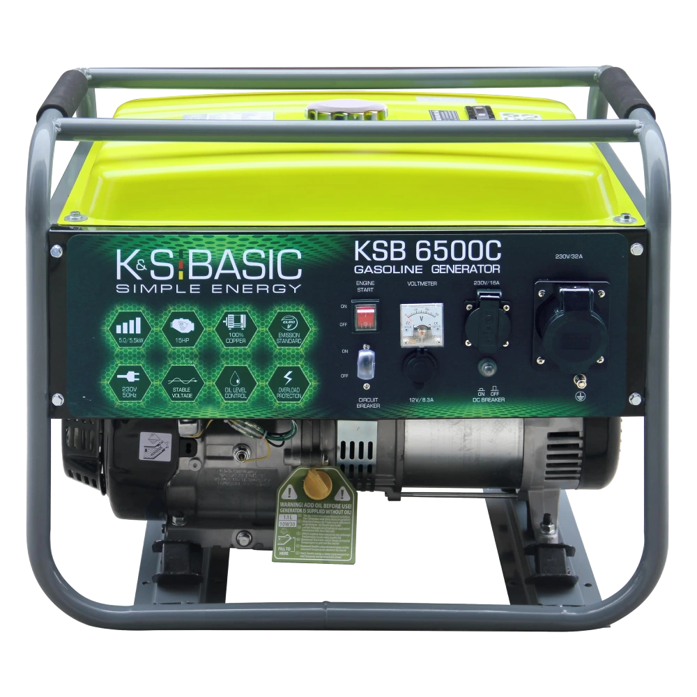 Генератор бензиновий 230В 5.5 кВт ручний запуск KonnerSohnen Basic KSB 6500C Генератор бензиновий 230В 5.5 кВт ручний запуск KonnerSohnen Basic KSB 6500C