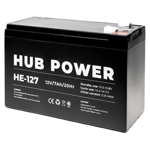 Свинцево-кислотна акумуляторна батарея Hub Power НЕ-127 7А•ч 12В Свинцево-кислотна акумуляторна батарея Hub Power НЕ-127 7А•ч 12В