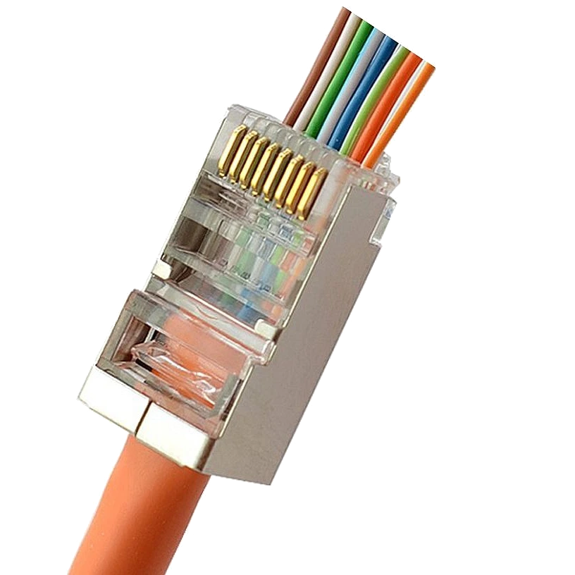 Коннектор со сквозными отверстиями Kingda RJ45 STP кат. 5e Коннектор со сквозными отверстиями Kingda RJ45 STP кат. 5e