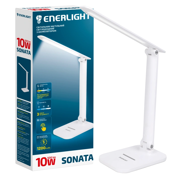 Світильник настільний світлодіодний з акумулятором ENERLIGHT SONATA 3000-6000K Світильник настільний світлодіодний з акумулятором ENERLIGHT SONATA 3000-6000K