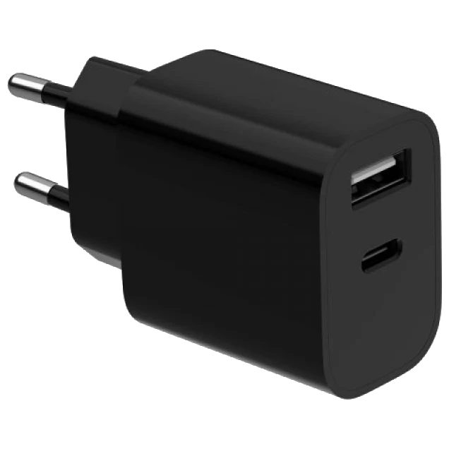 Мережевий зарядний пристрій Gembird TA-UC-2AC12-01-BK (USB Type A + USB Type C) Мережевий зарядний пристрій Gembird TA-UC-2AC12-01-BK (USB Type A + USB Type C)