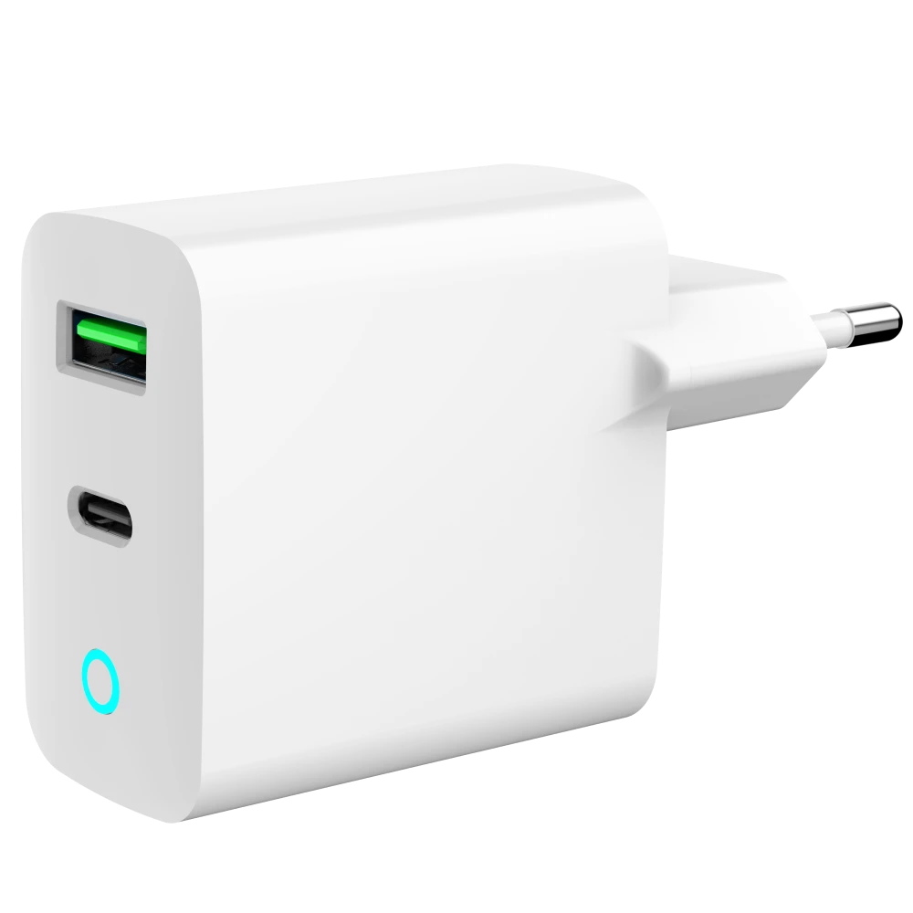 Мережевий зарядний пристрій Gembird TA-UC-PDQC20L-W-01 1 USB-A + 1 Type-C (PD20Вт + QC3.0 18Вт) Мережевий зарядний пристрій Gembird TA-UC-PDQC20L-W-01 1 USB-A + 1 Type-C (PD20Вт + QC3.0 18Вт)