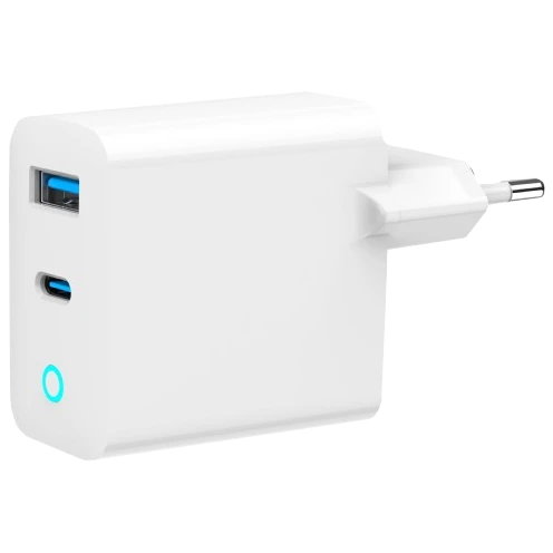 Мережевий зарядний пристрій Gembird TA-UC-PDQC45L-W-01 (USB-A + Type-C) Мережевий зарядний пристрій Gembird TA-UC-PDQC45L-W-01 (USB-A + Type-C)
