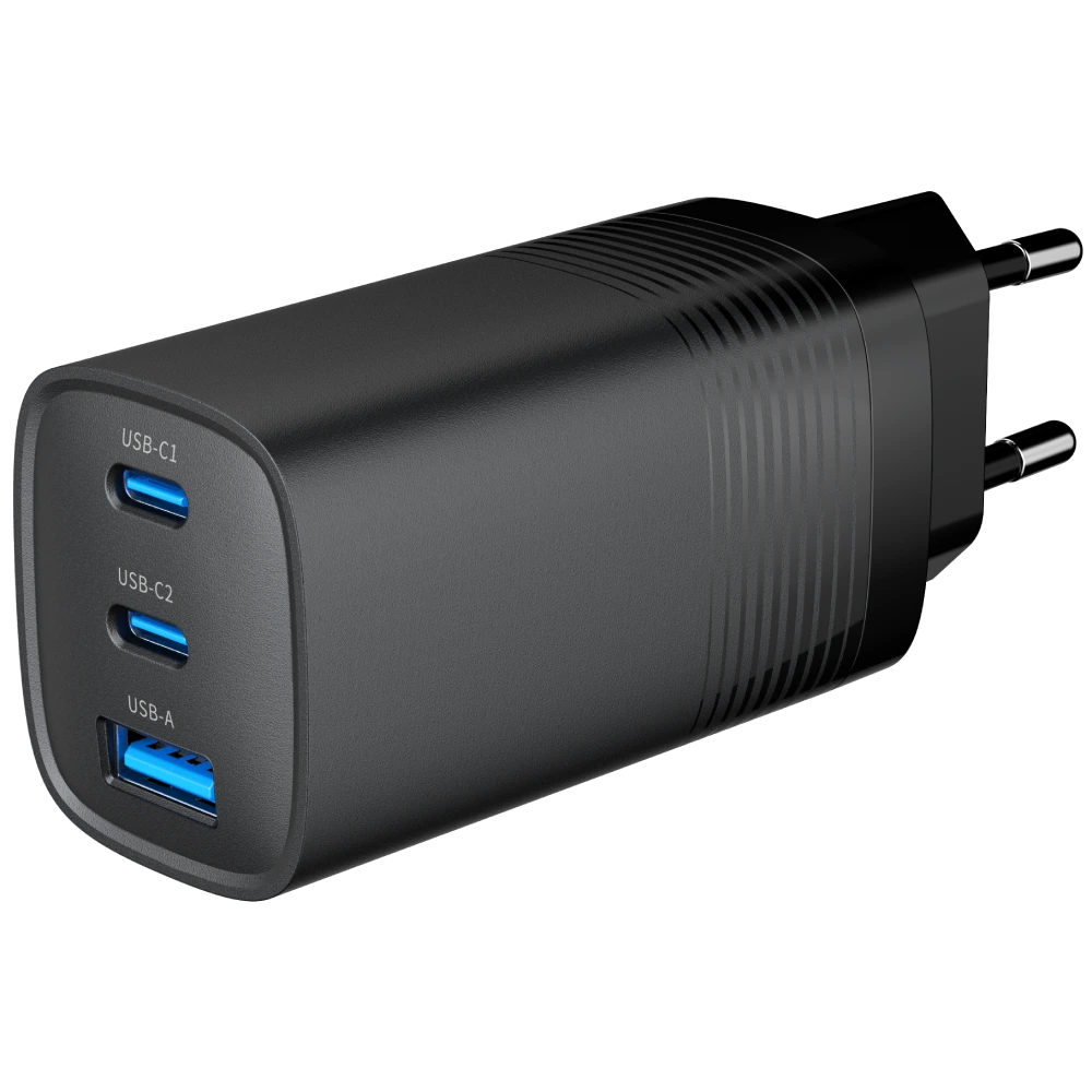Мережевий зарядний пристрій Gembird TA-UC-PDQC65-01-BK (USB Type A + USB Type C) Мережевий зарядний пристрій Gembird TA-UC-PDQC65-01-BK (USB Type A + USB Type C)