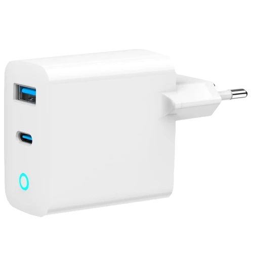 Мережевий зарядний пристрій Gembird TA-UC-PDQC65L-W-01 (USB Type A + USB Type C) Мережевий зарядний пристрій Gembird TA-UC-PDQC65L-W-01 (USB Type A + USB Type C)