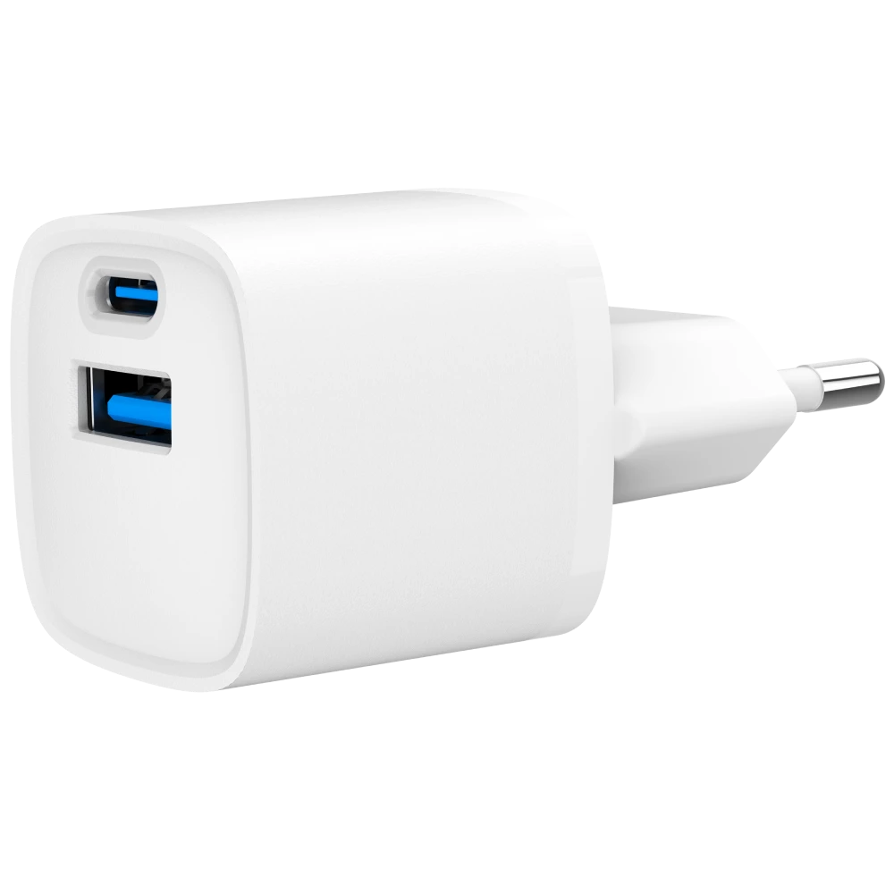 Мережевий зарядний пристрій Gembird TA-UC-PDQC20-W-01 (USB Type A + USB Type C) Мережевий зарядний пристрій Gembird TA-UC-PDQC20-W-01 (USB Type A + USB Type C)