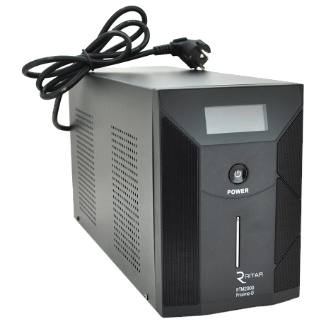 Источники бесперебойного питания Ritar RTM2000 (1200W) Proxima-D LCD, AVR, 2st, 3xSCHUKO socket, 4x12V7,5Ah