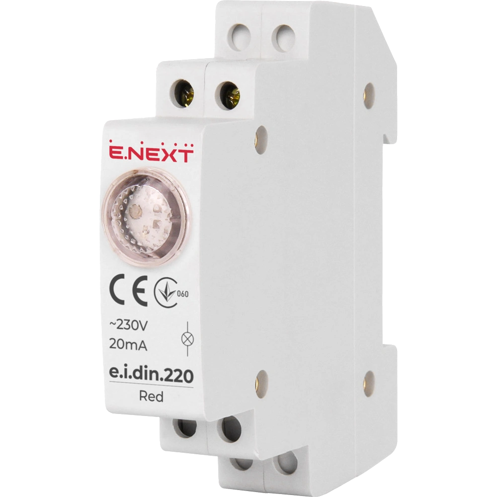 Индикатор на DIN-рейке красный E.NEXT e.i.din.220.red Индикатор на DIN-рейке красный E.NEXT e.i.din.220.red