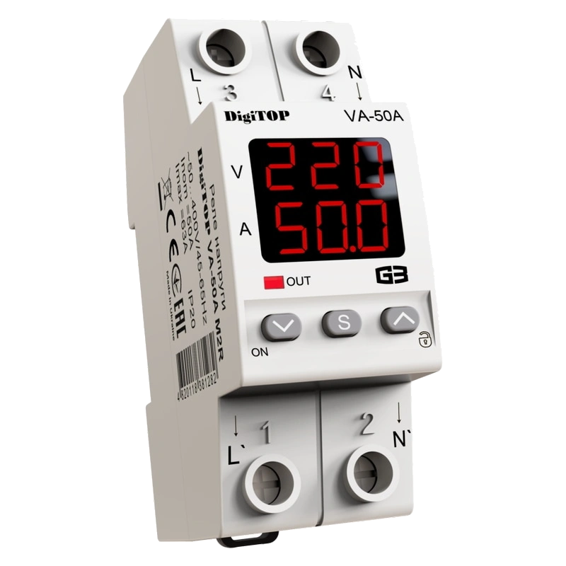 Реле напруги DigiTop VА-50A M2R Реле напруги DigiTop VА-50A M2R