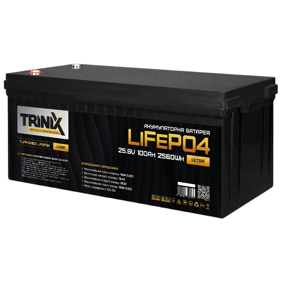 Літієва акумуляторна батарея Trinix TLFP-24100 Ultra 25.6В 100А•ч 100А Літієва акумуляторна батарея Trinix TLFP-24100 Ultra 25.6В 100А•ч 100А