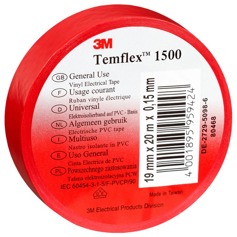 Изолента красная 3М Temflex 1500 Изолента красная 3М Temflex 1500