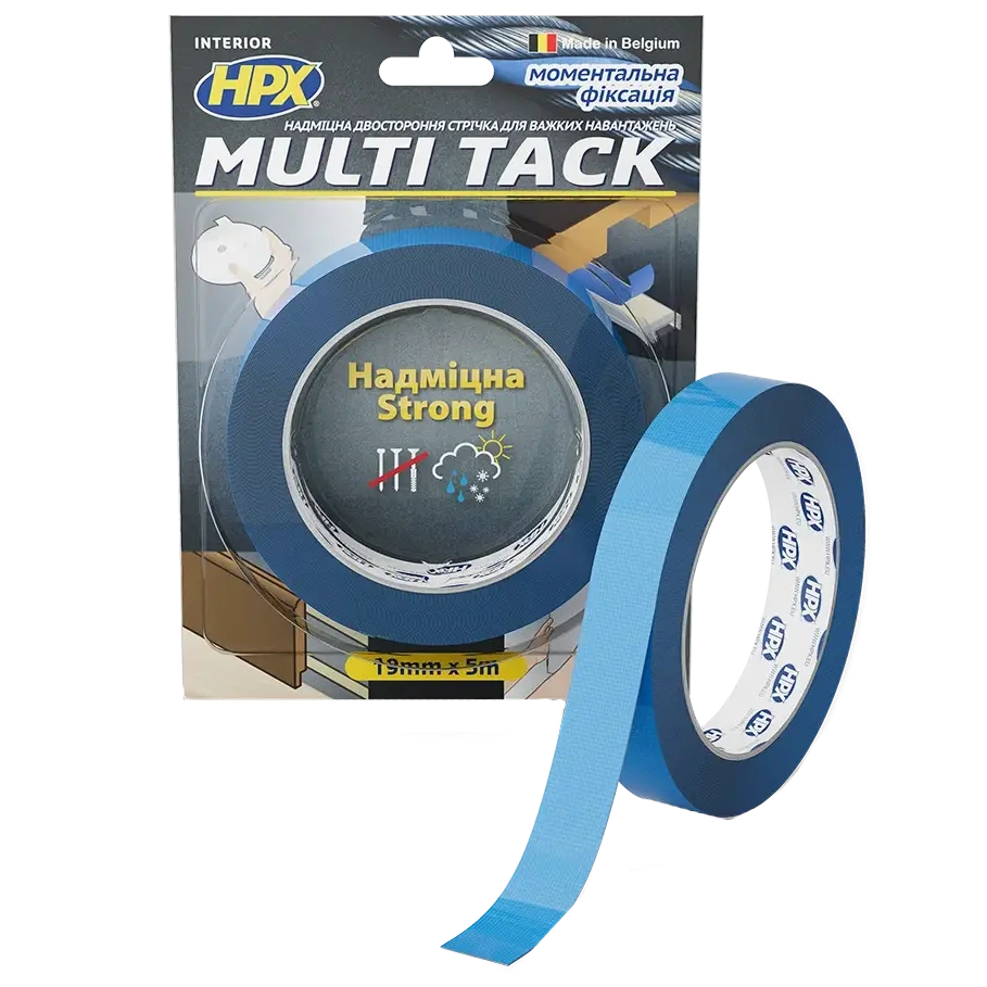 Стрічка двохстороння HPX MTT1905 MULTI TACK 19мм х 5м Стрічка двохстороння HPX MTT1905 MULTI TACK 19мм х 5м