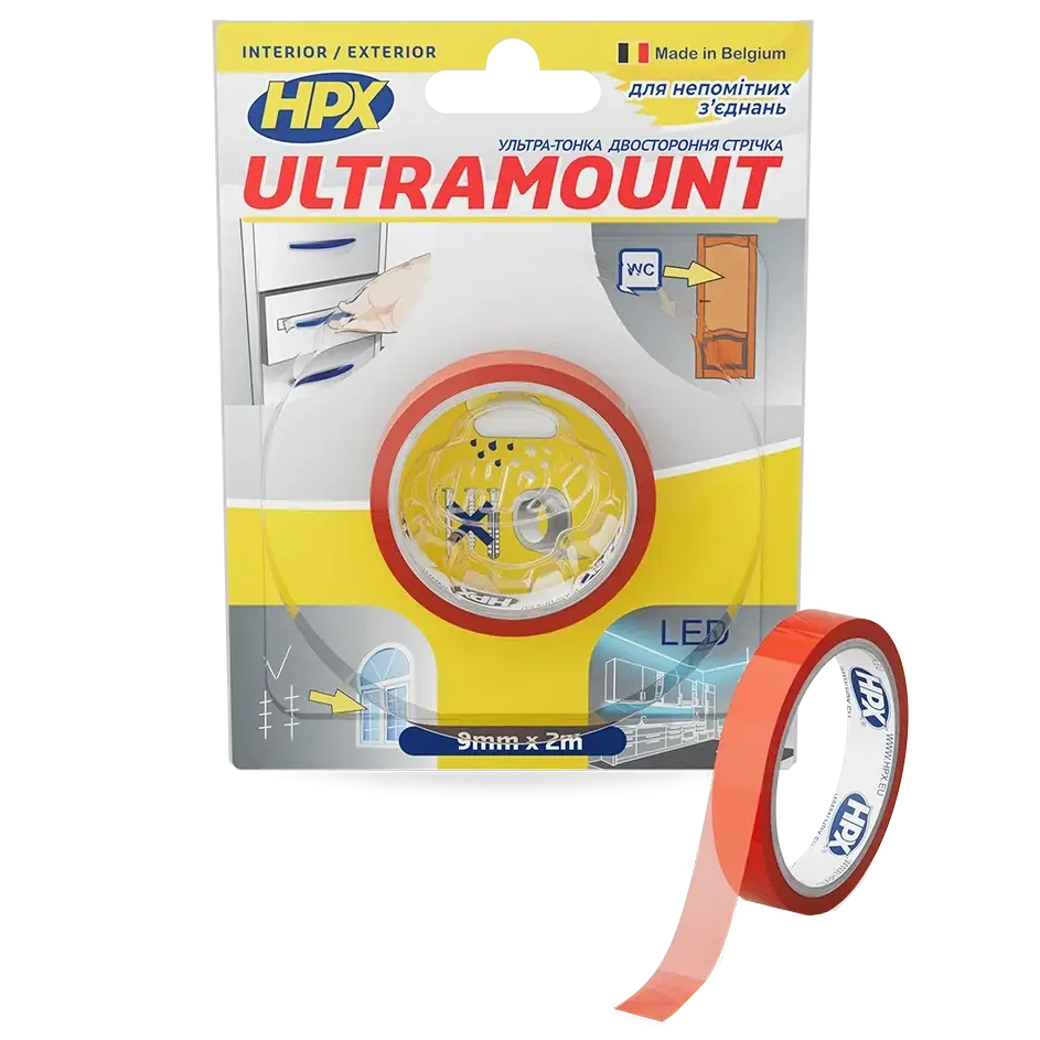 Стрічка двохстороння HPX UM0902 ULTRA MOUNT 9мм х 2м Стрічка двохстороння HPX UM0902 ULTRA MOUNT 9мм х 2м