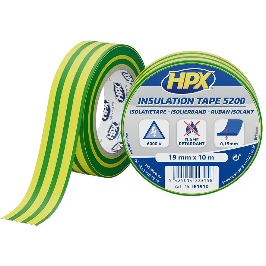 Стрічка ПВХ ізоляційна HPX IE1910 HPX5200 19мм х 10м Стрічка ПВХ ізоляційна HPX IE1910 HPX5200 19мм х 10м