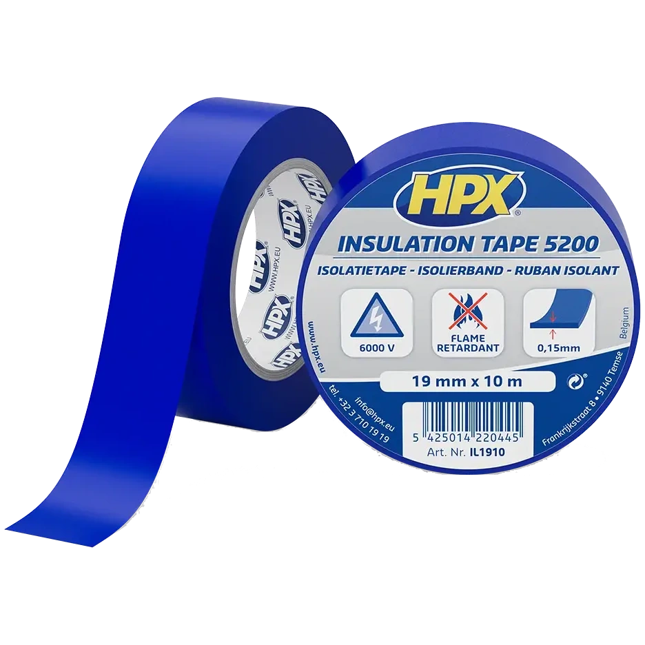 Стрічка ПВХ ізоляційна HPX IL1910 HPX5200 19мм х 10м Стрічка ПВХ ізоляційна HPX IL1910 HPX5200 19мм х 10м