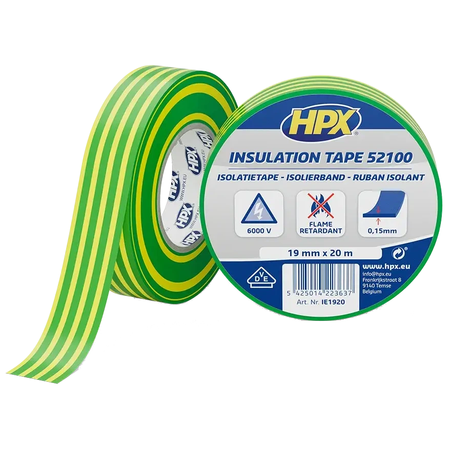 Стрічка ПВХ ізоляційна HPX IE1920 HPX52100 19мм х 20м Стрічка ПВХ ізоляційна HPX IE1920 HPX52100 19мм х 20м