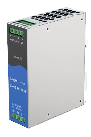 Блок живлення Ruijie RG-NIS-PA120-54 AC/DC 54В 2.2А 120 Вт на DIN-рейке Блок живлення Ruijie RG-NIS-PA120-54 AC/DC 54В 2.2А 120 Вт на DIN-рейке