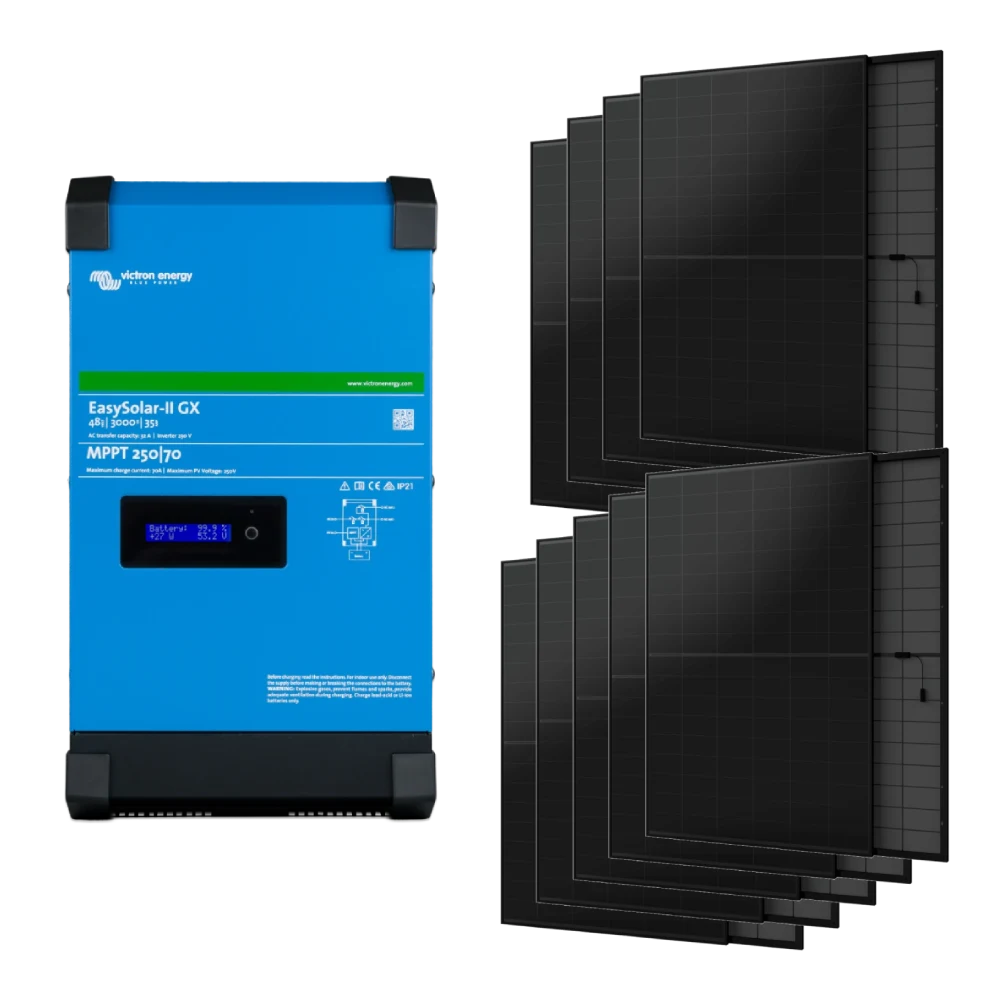 Система автономного живлення однофазна Victron Energy EasySolar-II GX 48/3000/35-32 + AIKO-A445-MAH54Mb 2.4 кВт Система автономного живлення однофазна Victron Energy EasySolar-II GX 48/3000/35-32 + AIKO-A445-MAH54Mb 2.4 кВт