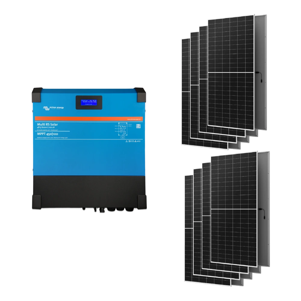 Система автономного живлення однофазна Victron Energy Multi RS Solar 48/6000/100-450/80 + AIKO G645-MCH72Dw 5.3 кВт Система автономного живлення однофазна Victron Energy Multi RS Solar 48/6000/100-450/80 + AIKO G645-MCH72Dw 5.3 кВт