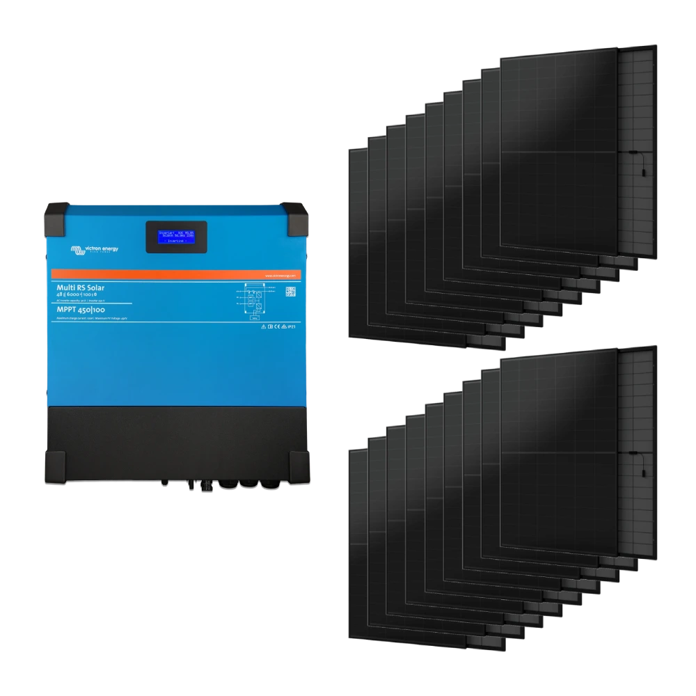 Система автономного живлення однофазна Victron Energy Multi RS Solar 48/6000/100-450/80 + AIKO A445-MAH54Mb 5.3 кВт Система автономного живлення однофазна Victron Energy Multi RS Solar 48/6000/100-450/80 + AIKO A445-MAH54Mb 5.3 кВт