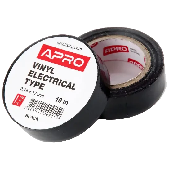 Изолента черная APRO 0.14х17 мм 10 м Изолента черная APRO 0.14х17 мм 10 м
