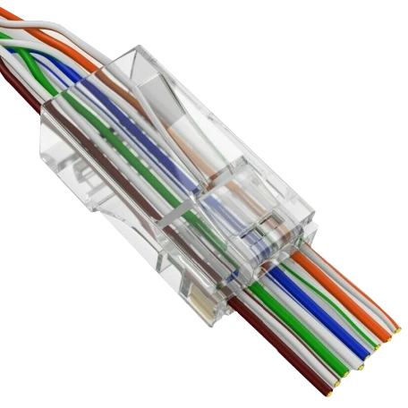 Конектор Merlion RJ-45 8P8C UTP Cat-5 (50 шт/уп.) для сквозного подключения Конектор Merlion RJ-45 8P8C UTP Cat-5 (50 шт/уп.) для сквозного подключения