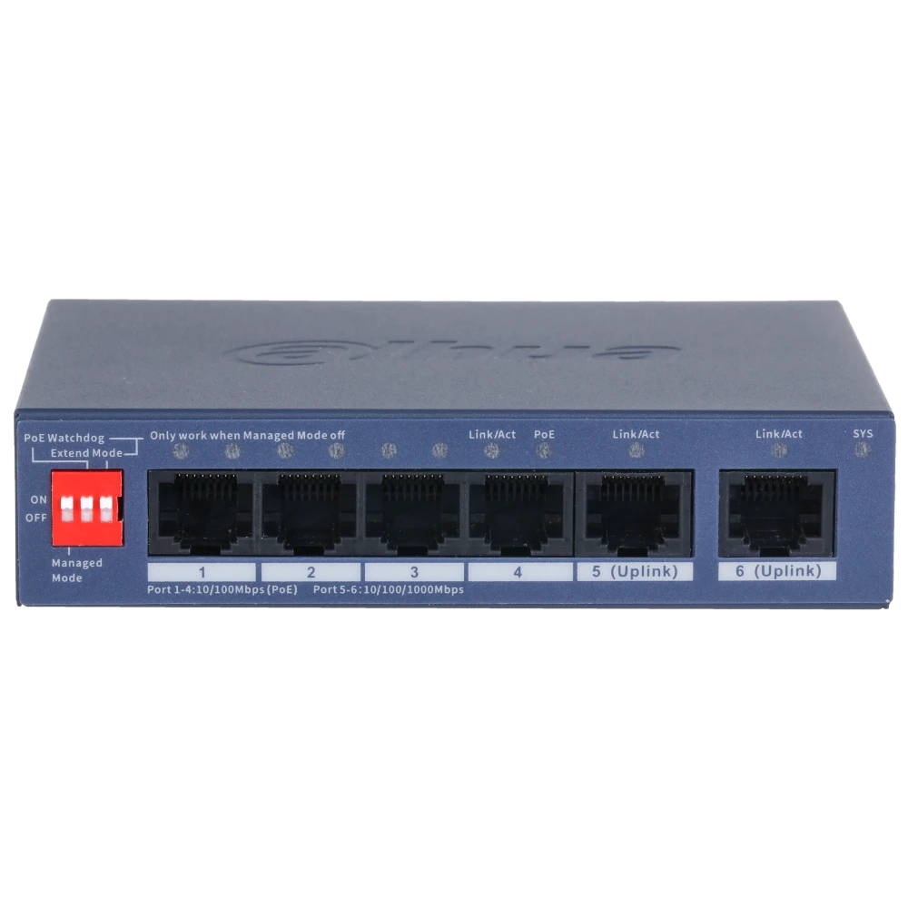 Комутатор 4 порти керований Dahua DH-CS4006-4ET2GT-36 PoE Комутатор 4 порти керований Dahua DH-CS4006-4ET2GT-36 PoE