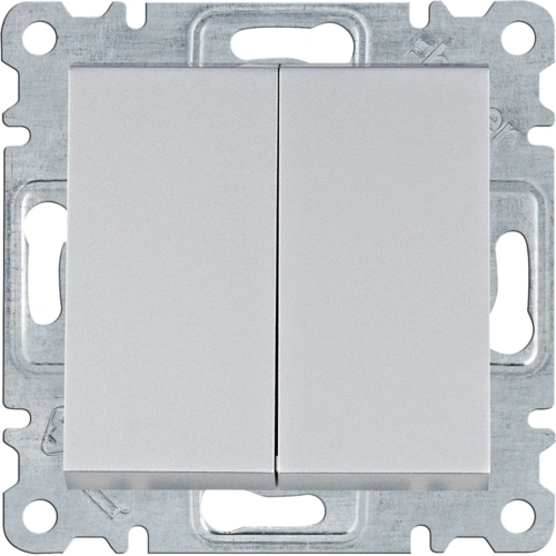 Вимикач 2-клавішний Hager Lumina WL0042 Вимикач 2-клавішний Hager Lumina WL0042