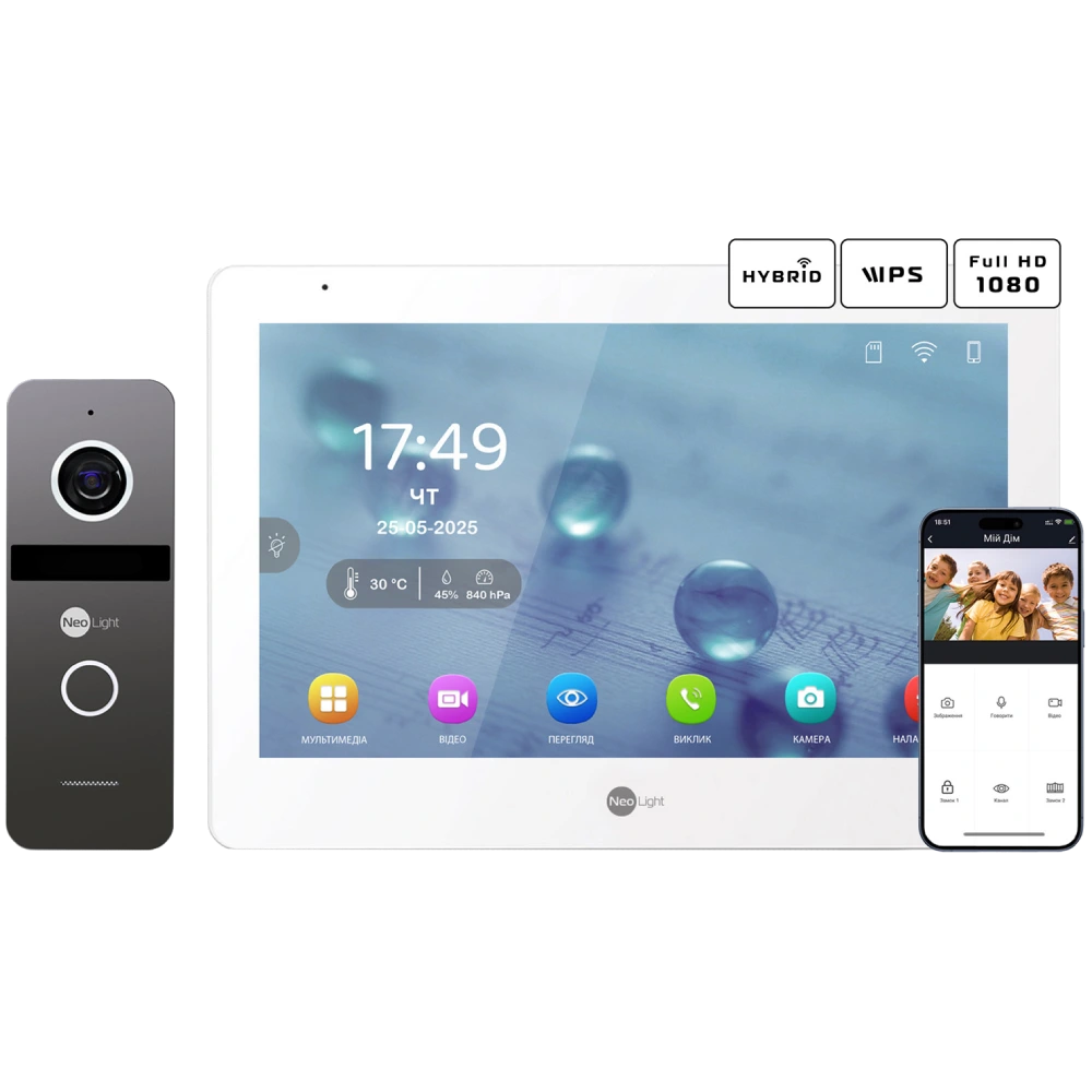 Комплект відеодомофону Neolight MEZZO Hybrid + SOLO FHD Graphite Комплект відеодомофону Neolight MEZZO Hybrid + SOLO FHD Graphite