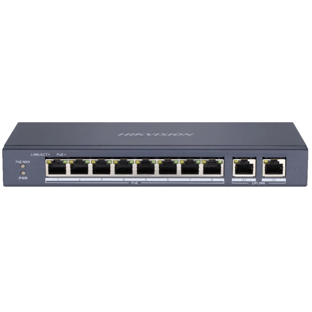 Комутатор 8 портів некерований Hikvision DS-3E0310P-E/M(B) PoE Комутатор 8 портів некерований Hikvision DS-3E0310P-E/M(B) PoE