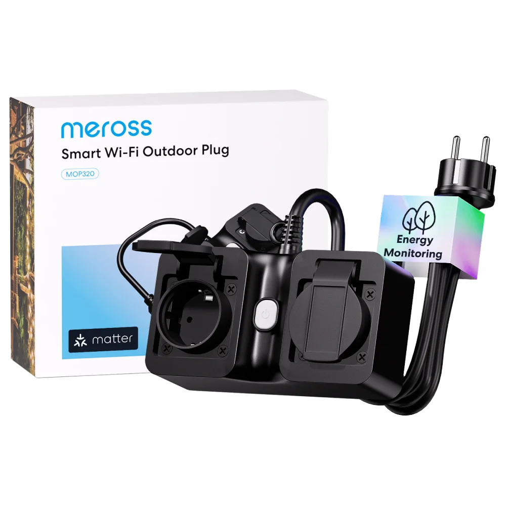 Смарт розетка вулична Meross MOP320HK-EU (совместимая с Matter) Смарт розетка вулична Meross MOP320HK-EU (совместимая с Matter)