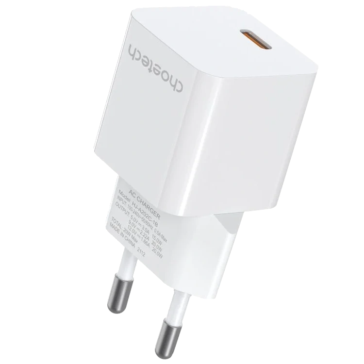 Адаптер Choetech PD5010 mini White PD20W GAN USB-C Адаптер Choetech PD5010 mini White PD20W GAN USB-C