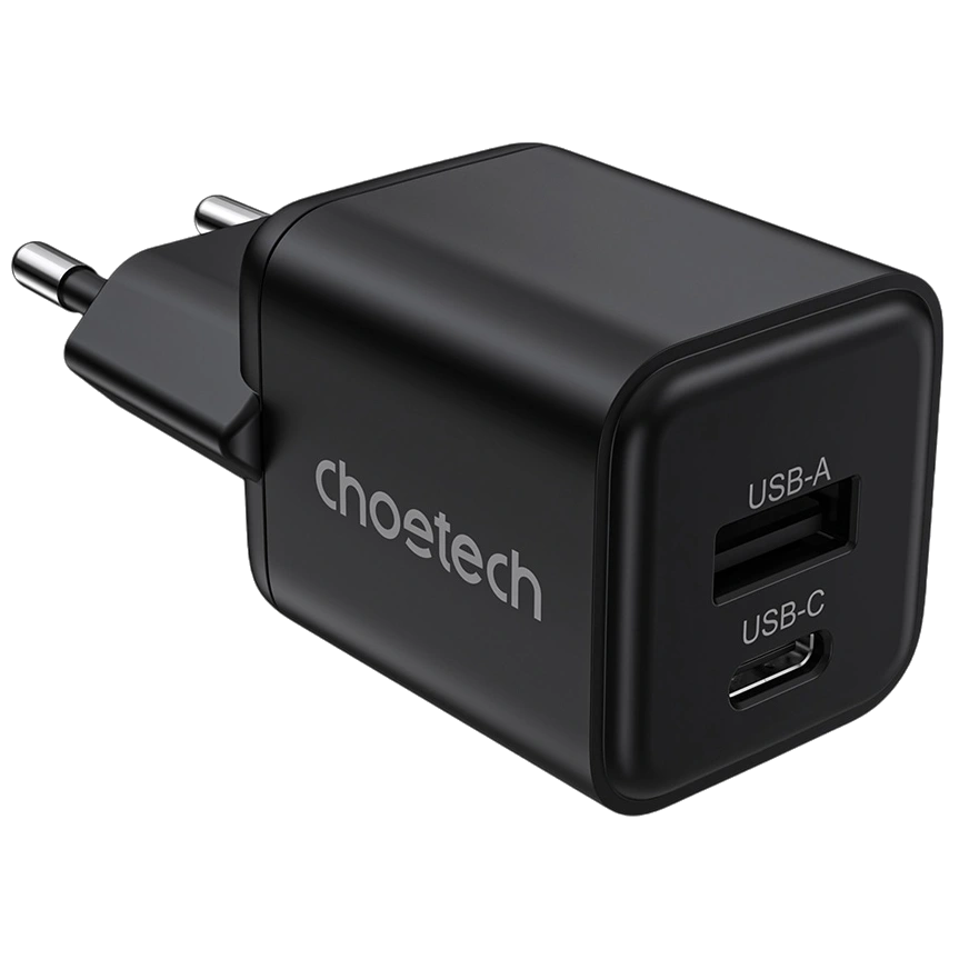 Адаптер Choetech PD5012 mini Black PD30W GAN A+C Адаптер Choetech PD5012 mini Black PD30W GAN A+C