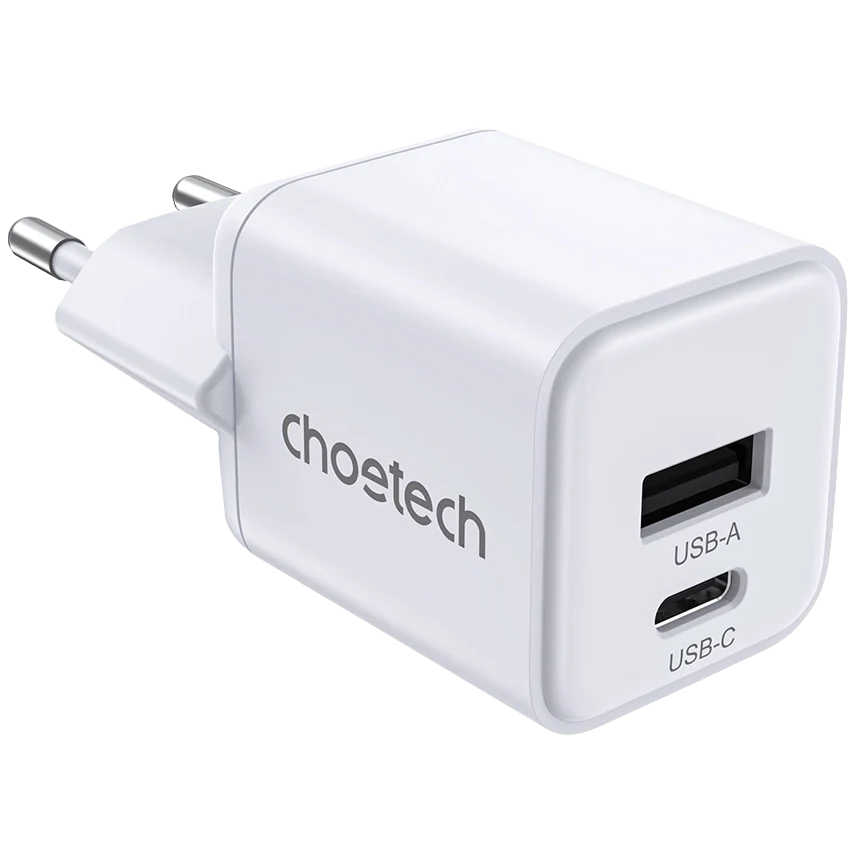 Адаптер Choetech PD5012 mini White PD30W GAN A+C Адаптер Choetech PD5012 mini White PD30W GAN A+C
