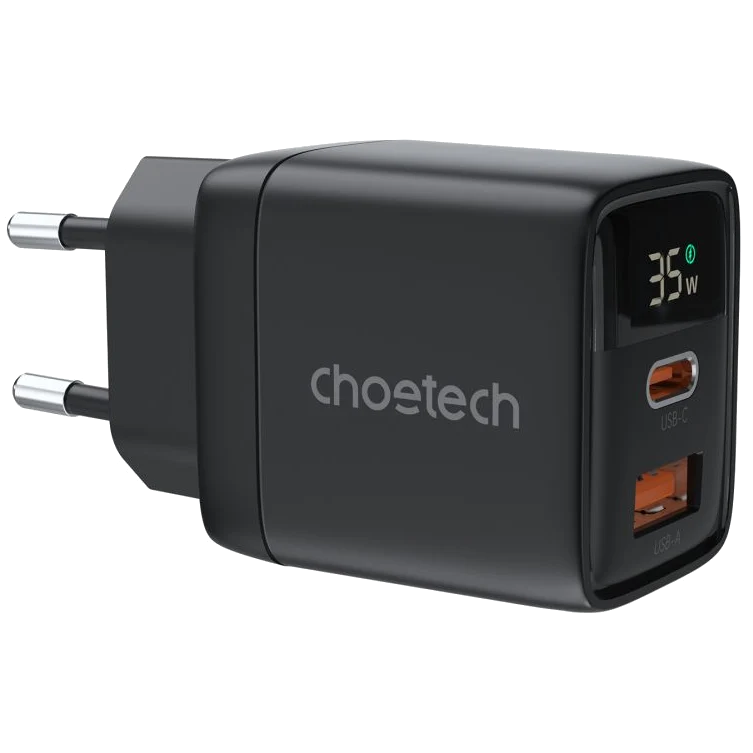 Адаптер Choetech PD6052 Black PD35W GAN A+C Адаптер Choetech PD6052 Black PD35W GAN A+C