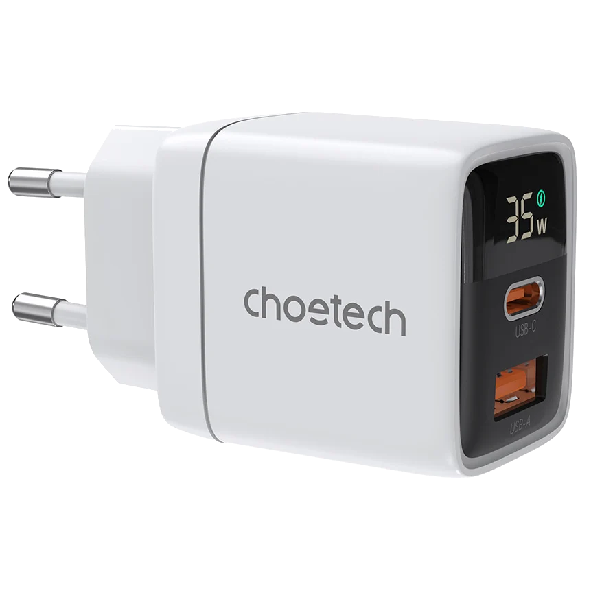 Адаптер Choetech PD6052 White PD35W GAN A+C Адаптер Choetech PD6052 White PD35W GAN A+C