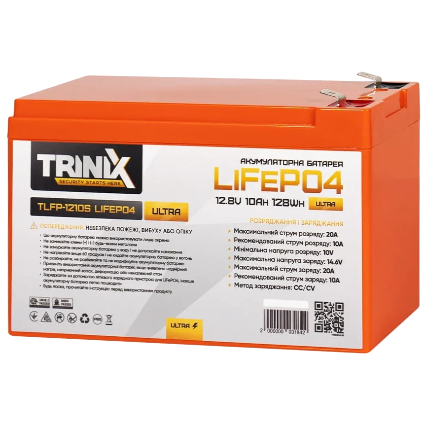 Літієва акумуляторна батарея TRINIX TLFP-1210S Ultra 10А•ч 12В Літієва акумуляторна батарея TRINIX TLFP-1210S Ultra 10А•ч 12В