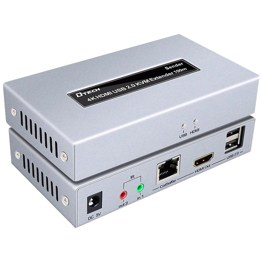 Модуль подовжувач Dtech DT-7051 4K HDMI і USB 2.0 KVM 100м Модуль подовжувач Dtech DT-7051 4K HDMI і USB 2.0 KVM 100м